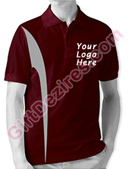 Designer Maroon and Grey Color T Shirt With Logo Printed